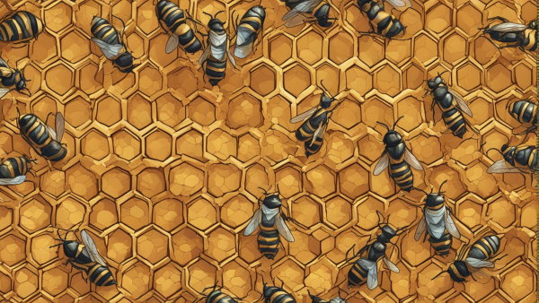 لانه زنبور عسل به با سللول های شش ضلعی شکل