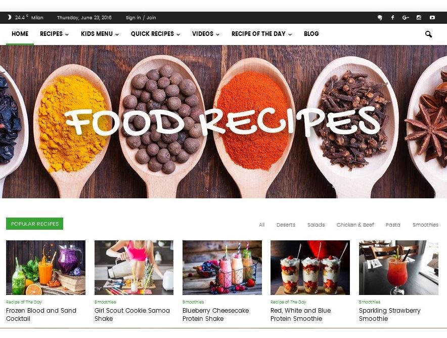 بهترین قالب‌های نمایش وردپرس برای وب‌سایت‌‌های آشپزی — بخش اول