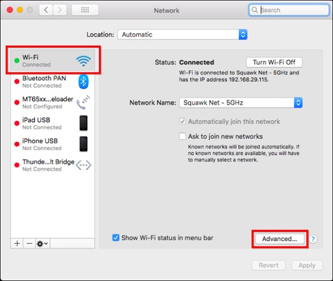 تغییر آدرس سرور dns مک