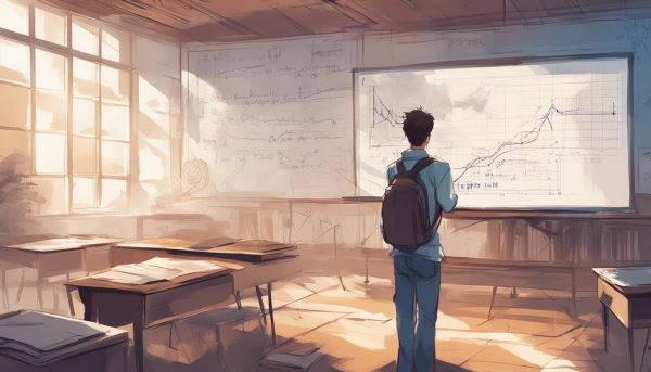 دانش آموز ایستاده تنها در کلاس مقابل تخته (تصویر تزئینی مطلب مقایسه میانگین میانه و نما)