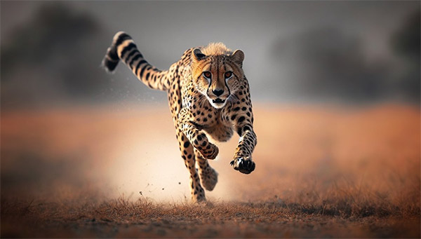 یوزپلنگی با سرعت می دود