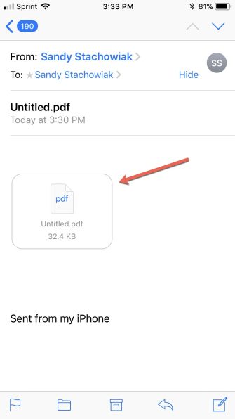 ذخیره‌ی PDF از داخل ایمیل