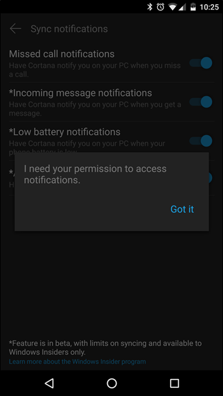 Apps notifications sync
