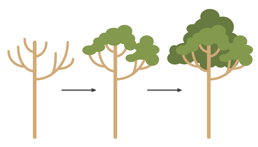 طراحی تصویر درختان پس‌زمینه