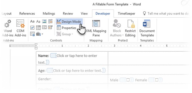 طراحی فرم در Microsoft Word