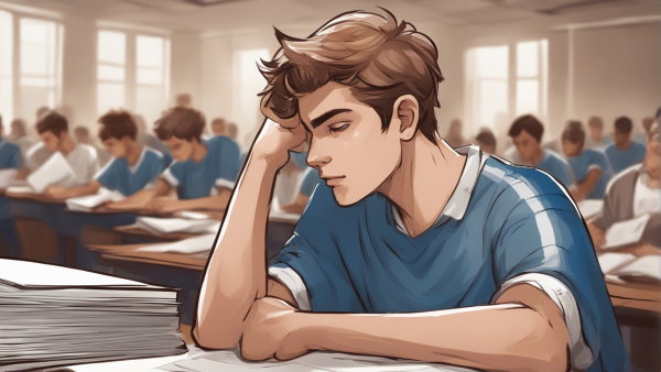 یک دانش آموز در حال فکر کردن (تصویر تزئینی مطلب فرم نمایی و قطبی اعداد مختلط)