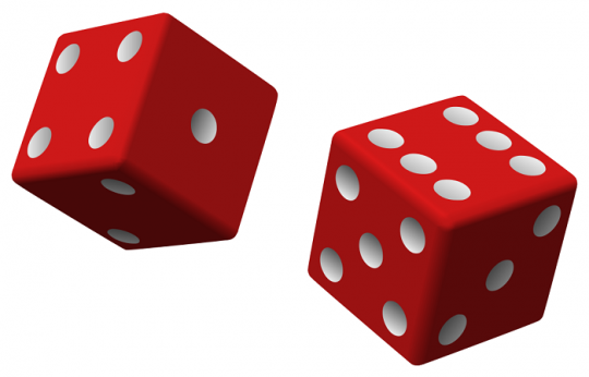 تولید اعداد تصادفی واقعی با تاس Two_red_dice