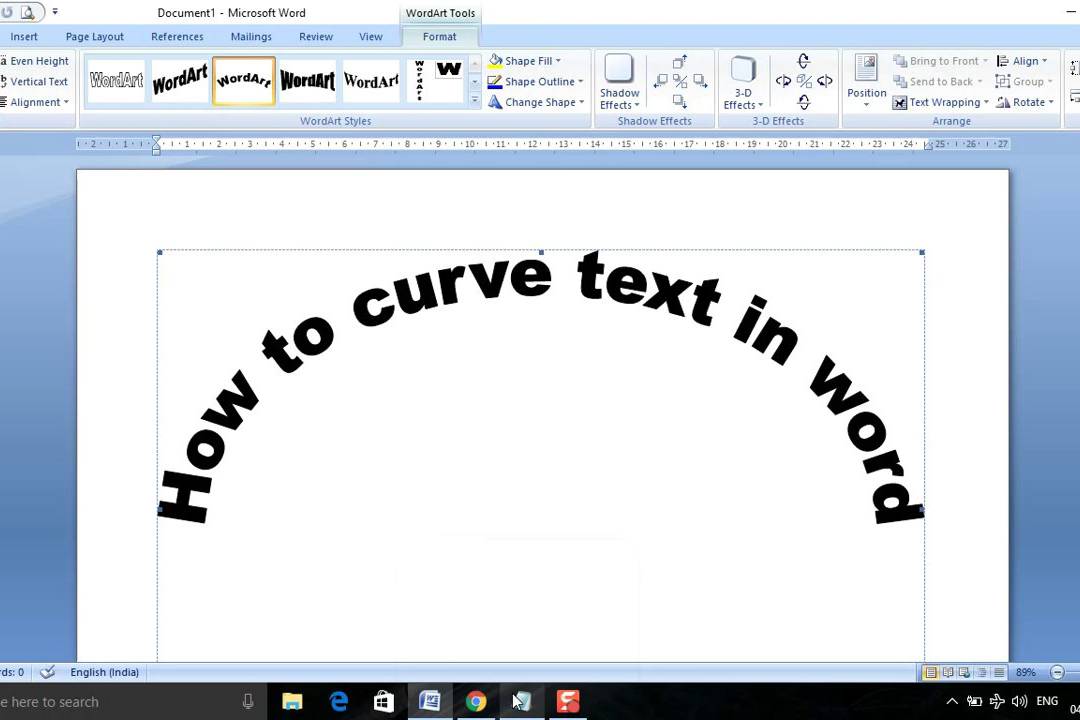 microsoft word art change shape