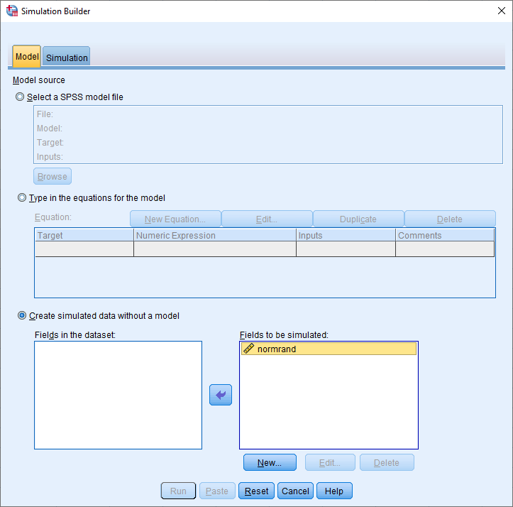 simulation builder in SPSS