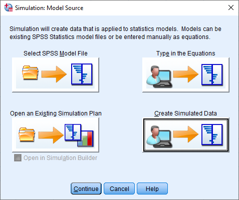 simulation dialog in SPSS