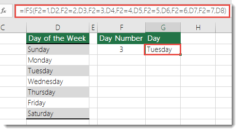 ifs function example in excel 2019
