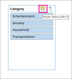 mutiple select in pivot table