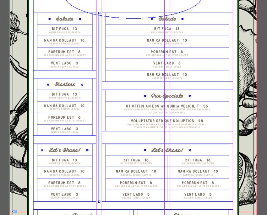 آموزش طراحی قالب منوی رستوران در InDesign 