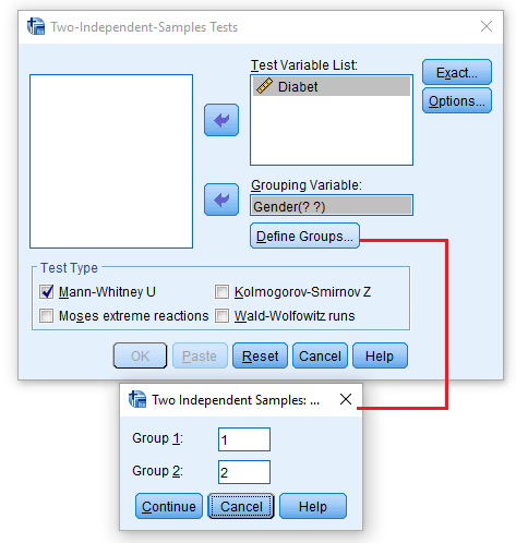 two independent sample tests spss