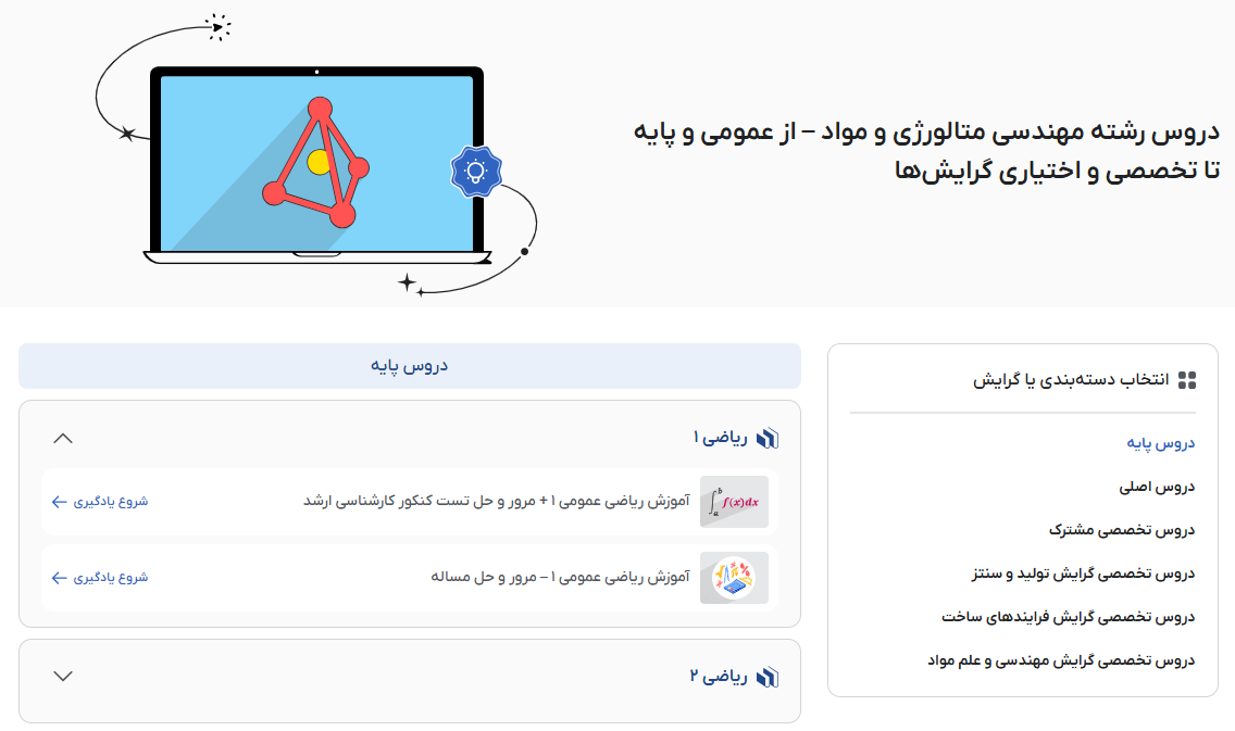 تصویر فیلمهای آموزش دروس مهندسی متالوژی و مواد در فرادرس