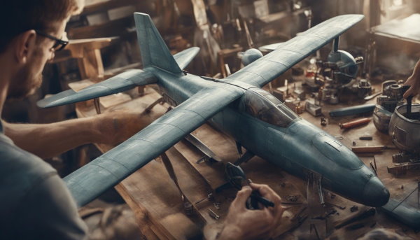 شخصی در حال ساخت ماکت هواپیما (تصویر تزئینی مطلب رشته مهندسی هوافضا)