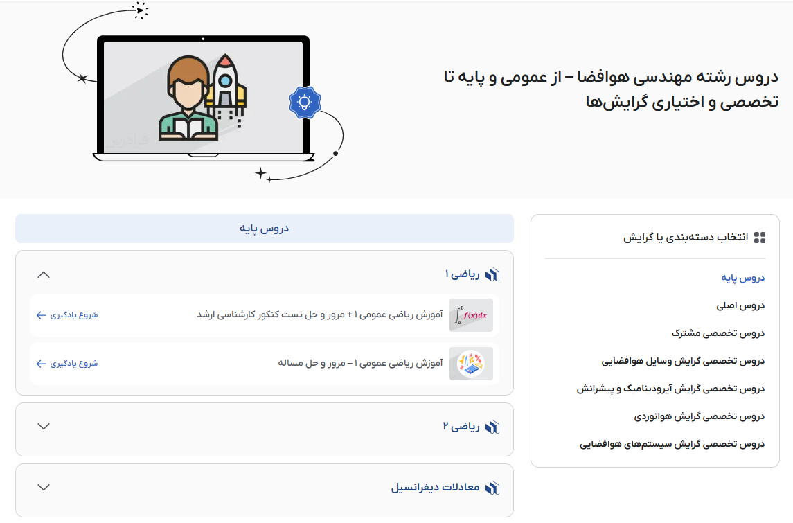 تصویر فیلم آموزش دروس رشته مهندسی هوافضا در فرادرس