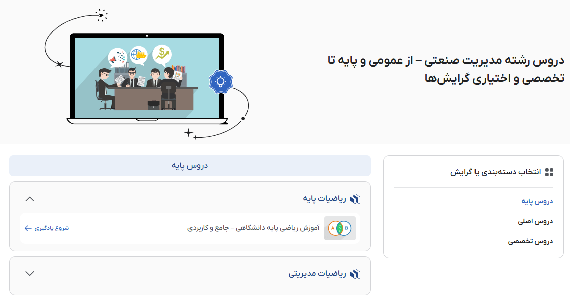 فیلم آموزش دروس رشته مدیریت صنعتی در فرادرس