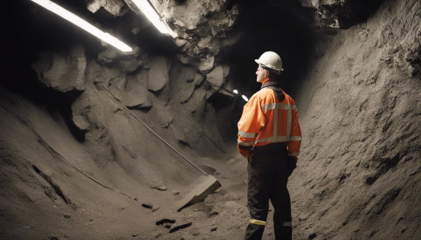 یک مهندس در تونل معدن زغال (تصویر تزئینی مطلب رشته زمین شناسی)
