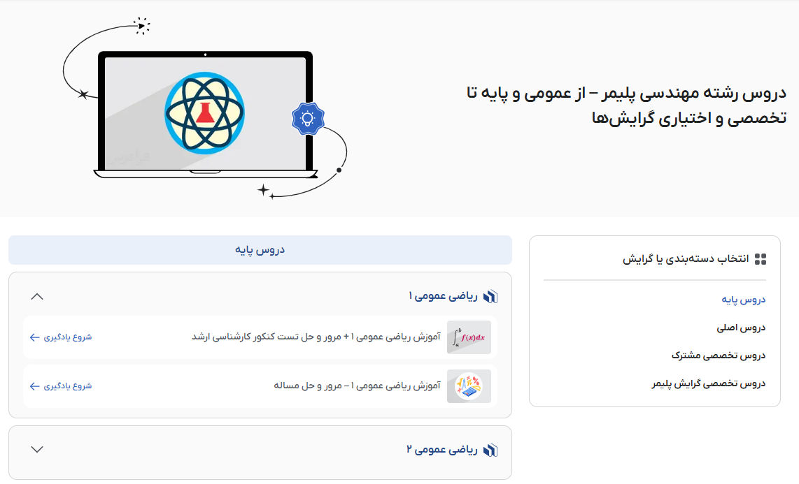 تصویر دروس مهندسی شیمی پلیمر در فرادرس
