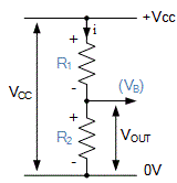 شبکه مقسم ولتاژ متصل به ورودی تقویت‌کننده کلکتور مشترک