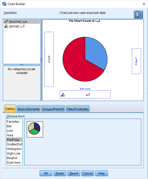 Pie chart in SPSS