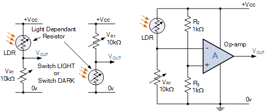 مدار واسط ورودی مقاومت وابسته به نور یا LDR