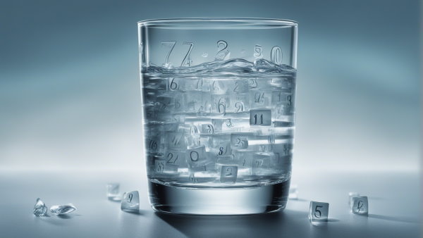 یک لیوان آب با یخ های دارای عدد (تصویر تزئینی مطلب اعداد طبیعی)