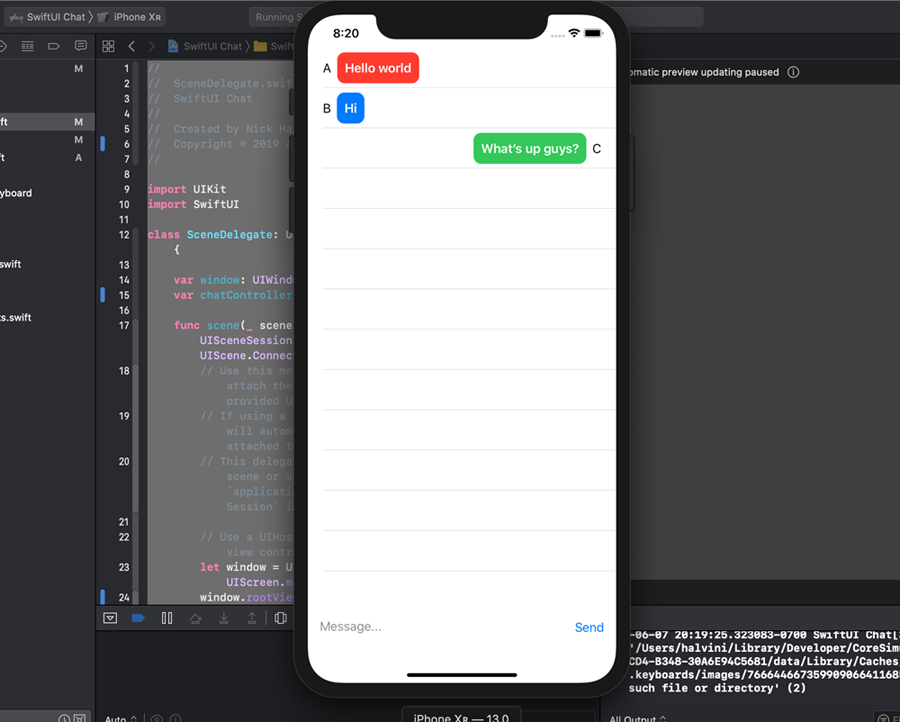ساخت اپلیکیشن چت برای iOS با SwiftUI 