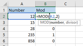 excel mod function