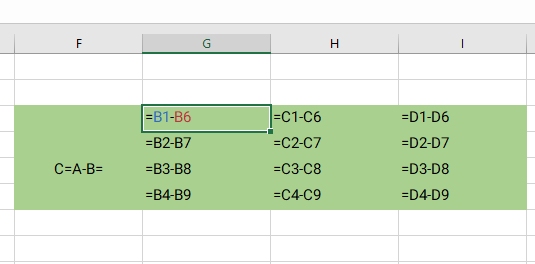 subtract two matrix without matrix