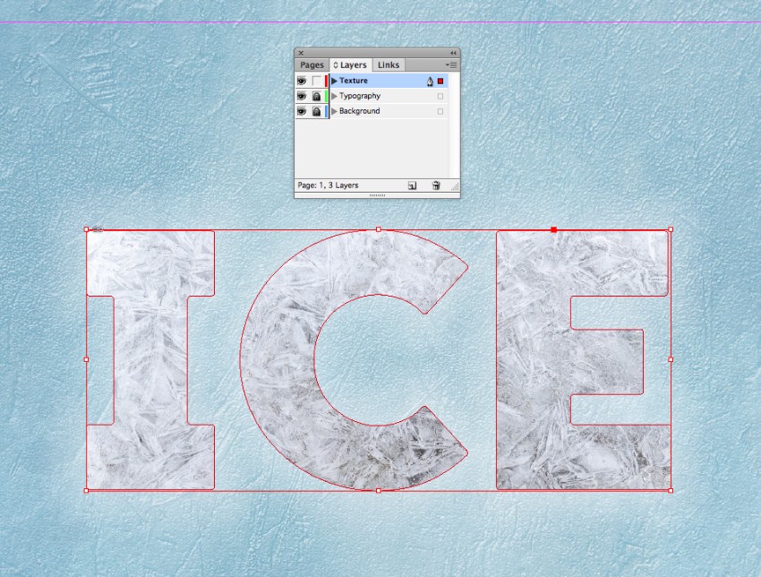 جلوه متن یخی در InDesign 
