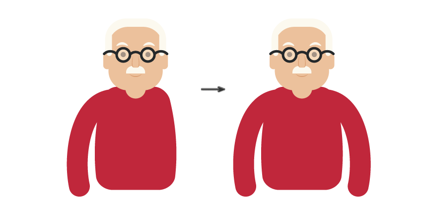 تصویرسازی یک پیرمرد با ایلاستریتور