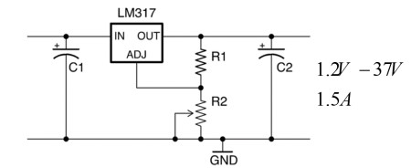 منبع ولتاژ متغیر با آی‌سی LM317