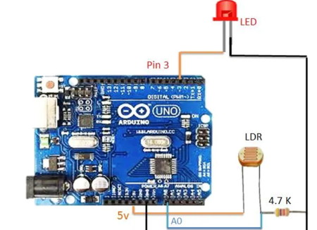 اتصال سنسور LDR به برد Arduino