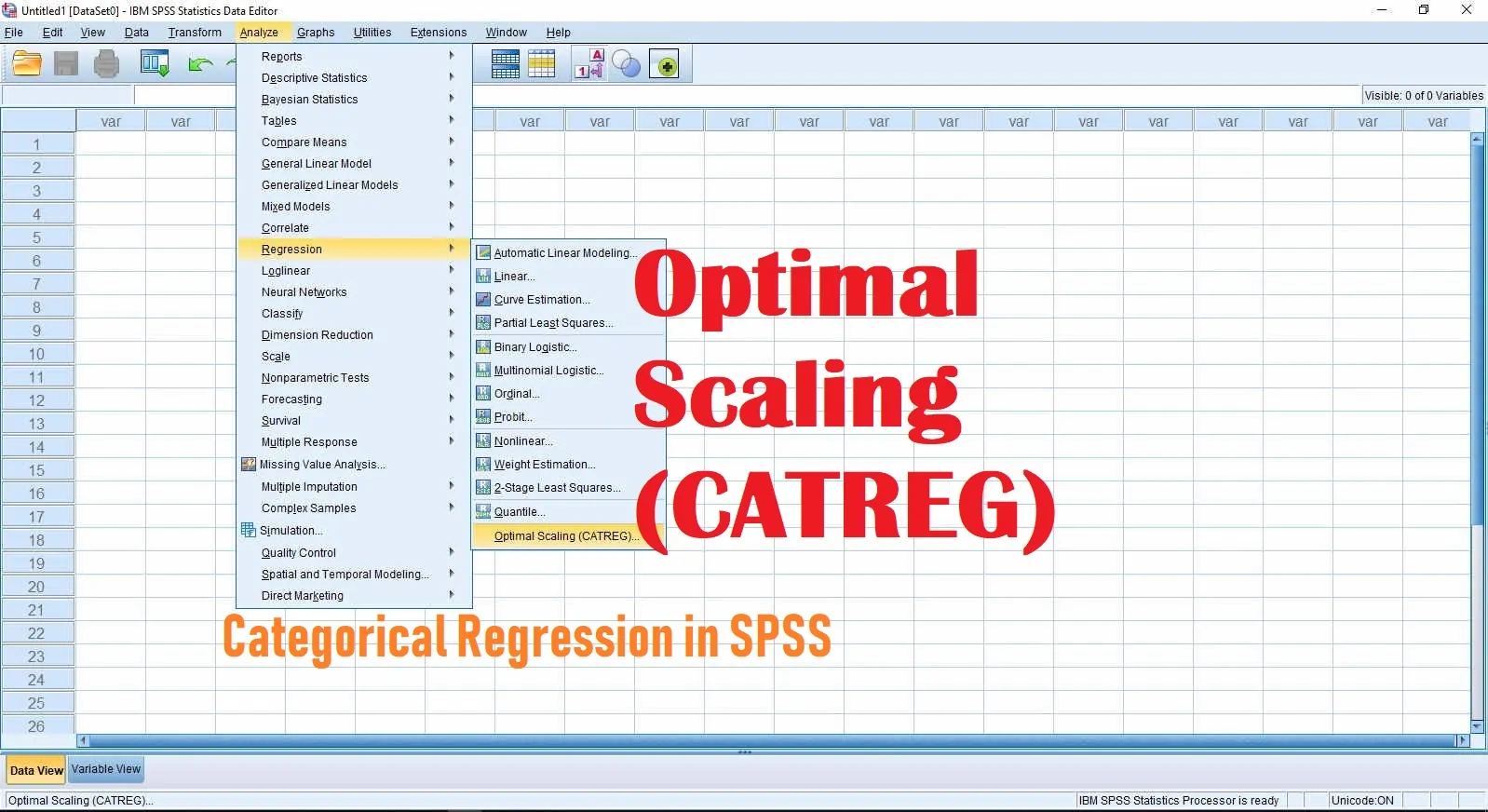 رگرسیون طبقه ای با مقیاس بهینه در SPSS — راهنمای کاربردی