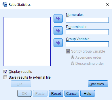 ratio statistics in spss