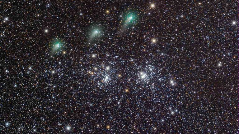 خوشه های ستاره ای و ستاره دنباله دار — تصویر نجومی روز