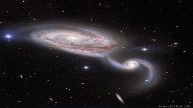 برخورد کهکشان های NGC 5394 و NGC 5395 — تصویر نجومی روز