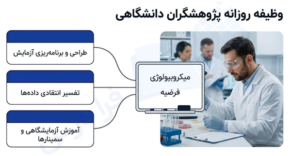 وظایف روزانه پژوهشگران دانشگاهی میکروبیولوژی