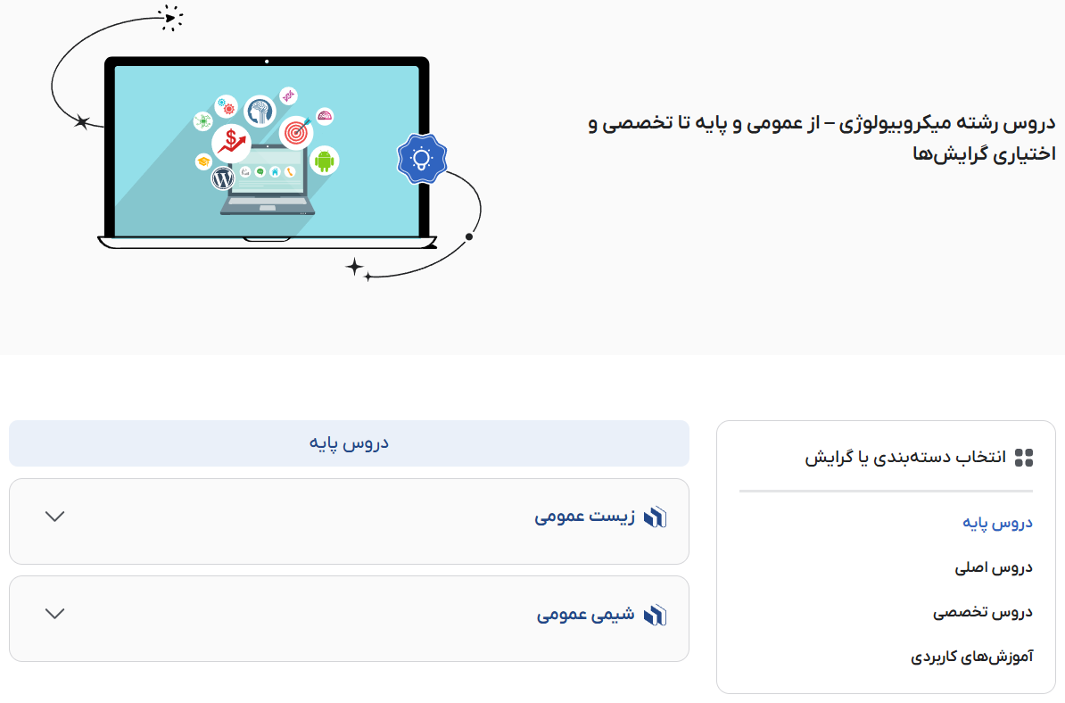 دروس رشته میکروبیولوژی
