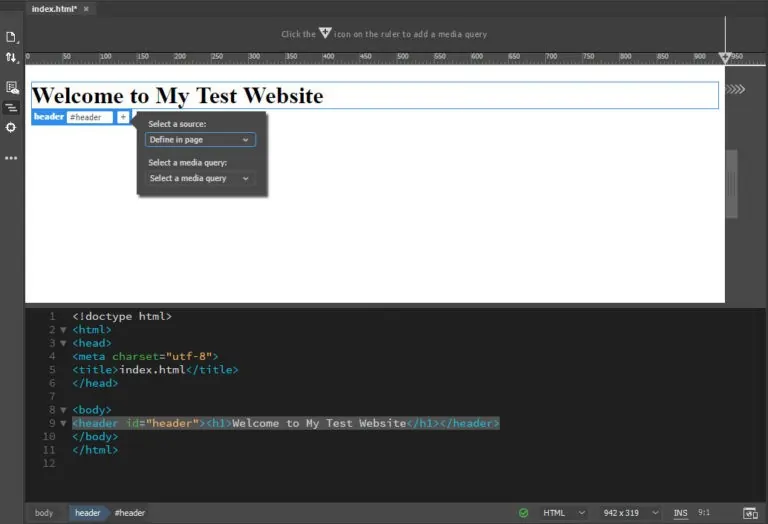 ویرایش CSS تیتر در Dreamweaver