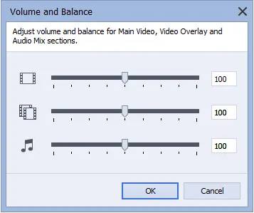 پنل تنظیمات صدا در AVS Video Editor