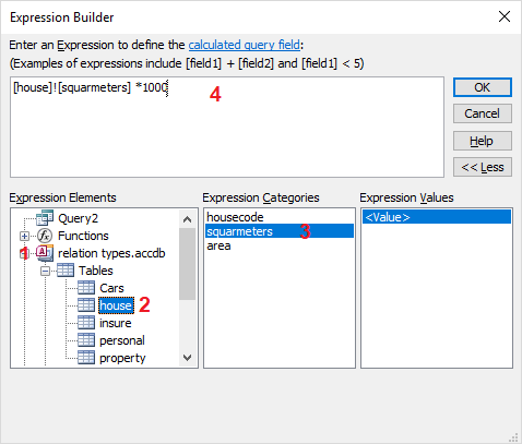 calculated field in query design