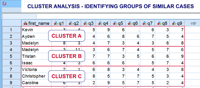 cluster analysis data view