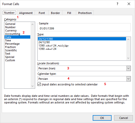 Format Cells dialog box