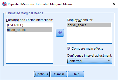 estimated marginal mean