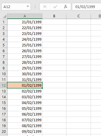 time series in excel