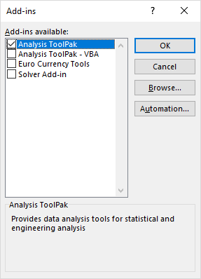 analysis toolpak