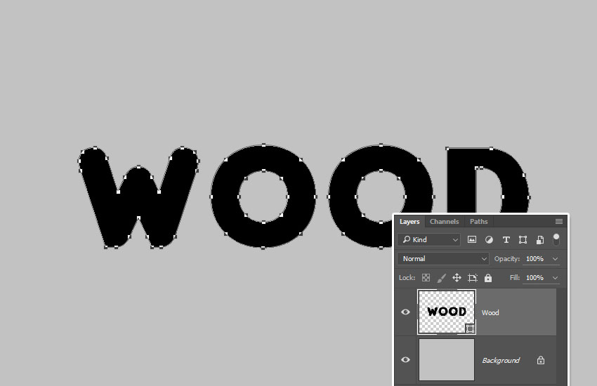 طراحی جلوه متنی سه بعدی چوب پوسیده در فتوشاپ